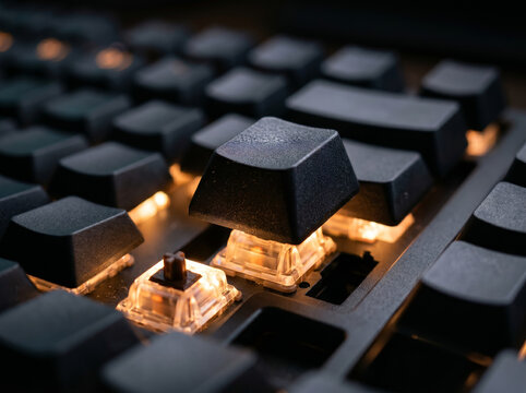 Mechanical gaming keyboard with illuminated backlight keys