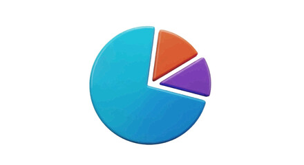 Fototapeta premium Vector illustration&nbsp;of 3d pie chart with three segments on a transparent background