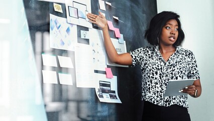 Businesswoman brainstorming using a blackboard remix © Rawpixel.com