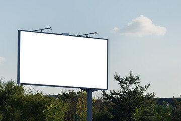 Fototapeta premium Background for design. Advertising billboard along the road in the city