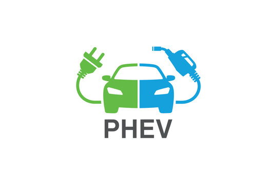 Phev logo featuring a car silhouette with charging plugs