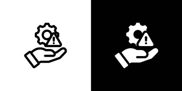 Crisis Management icon concept with flat Black White Background. Vector illustration.