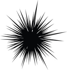 Obraz premium Abstract black silhouette a spiky ink like burst of energy and form