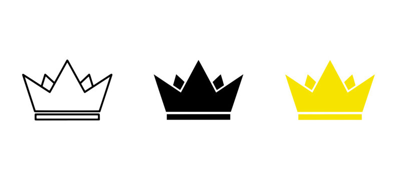 Royal Crown Icon Vector. King Queen Luxury, Premium Status, and Royalty Symbol
