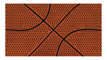 Fototapeta premium Close-up of a basketball with textured surface and black lines showing the sport's distinctive pattern