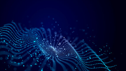 Abstract digital network of cyberspace. Concept of big data analysis. 3D visualization. © Lin1800