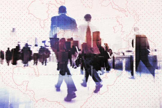 Blurred scene of crowded people are walking in rush