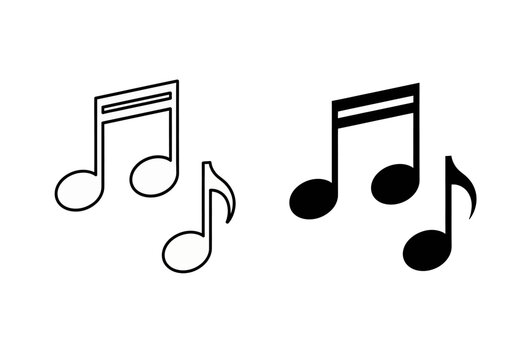 Vector illustration of black music notes