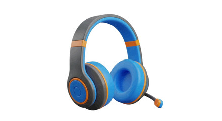 Naklejka premium Vector illustration&nbsp;of modern gaming headset with microphone on a transparent background