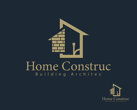 home construct logo creative design concept building apartment architect