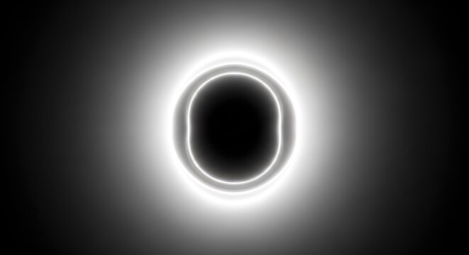 Mysterious monochrome energy field surrounds a central core, illustrating the concept of an aura being completely suppressed and undetectable, gray, occult, graphic