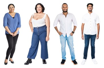 Obraz premium Diverse individuals standing confidently together element set