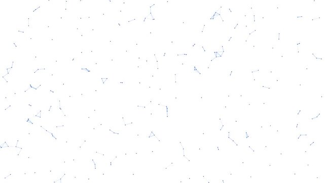 Abstract Geometric Blue Chinese Yuan Symbol Forming and Dissolving on White Background, Animated Financial Currency Particles Network Motion Graphics Seamless Loop, 4K