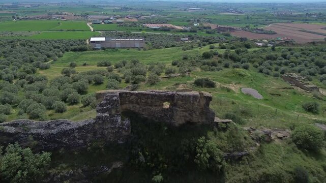 Aerial Reveal of Ancient Iberian Ruin 4k drone