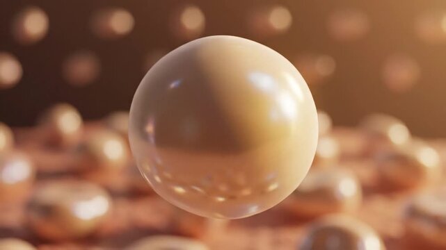 A plump 3D rendered fat cell stores energy