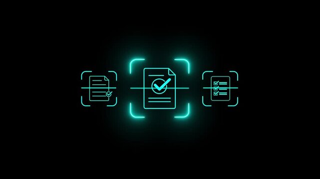 Mobile OCR document scanning technology for digital paperwork management, showing business professional using smartphone to capture paper documents and convert them into searchable digital data.4k