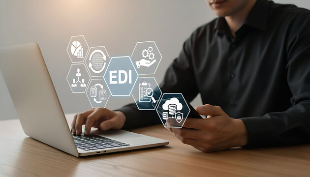 Electronic Data Interchange technology concept for business digital transformation