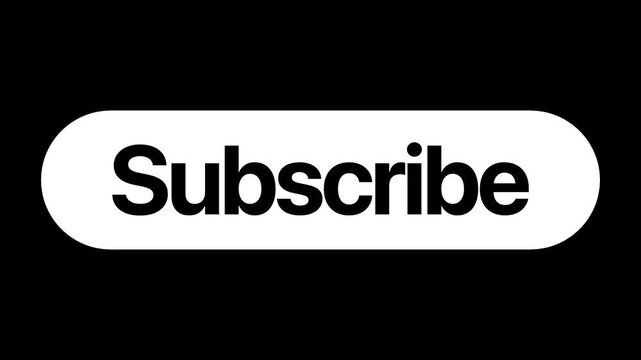 Animated Subscribe Button Zoom In Motion on Transparent Background, YouTube CTA, 4K