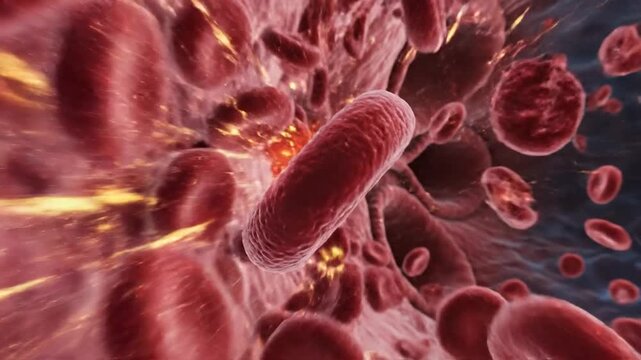 Red Blood Cell Navigates Arterial Flow