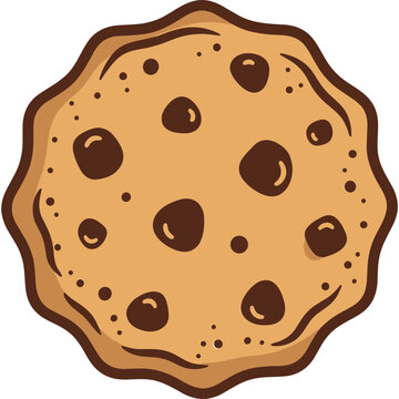 A delicious chocolate chip cookie is displayed on a clean surface.
