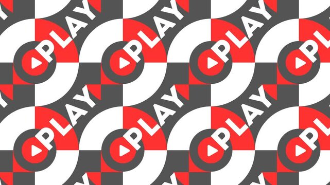 A looping background showcases a repeating graphic design. The visual element shifts through color palettes.