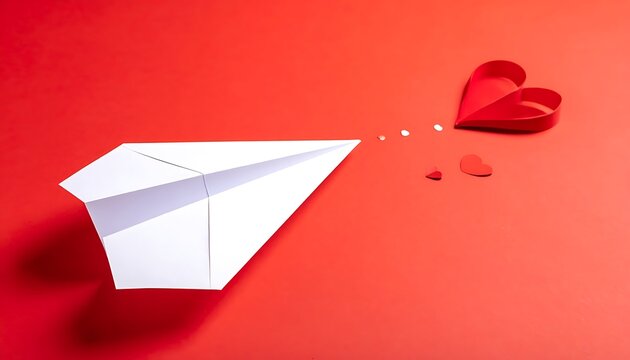Paper plane sends heart