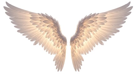 Fototapeta premium A pair of golden eagle wings spread wide in a majestic display of nature's grandeur isolated on white background