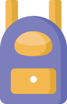 Light purple backpack with golden handles illustration, stylish bag ideal for school, travel, and fashion use.