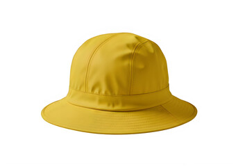 Fototapeta premium A classic yellow bucket hat with a wide brim and a slightly curved shape