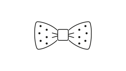 Minimalist Polka Dot Bow Tie Vector Icon with Editable Stroke. Hand-Drawn Black Line Illustration of a Formal Necktie Accessory for Fashion, Weddings, and Celebrations, Scalable Graphic Design. © Maliha