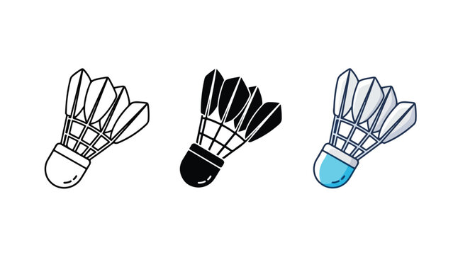 badminton shuttlecocks icon set vector - Glyph solid icon - Editable modern style icon - Clipart, sticker - icon set - Clipart