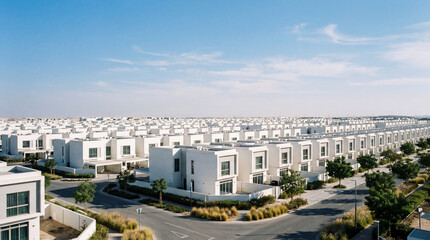 Fototapeta premium Modern Residential Townhouses in a Planned Community.