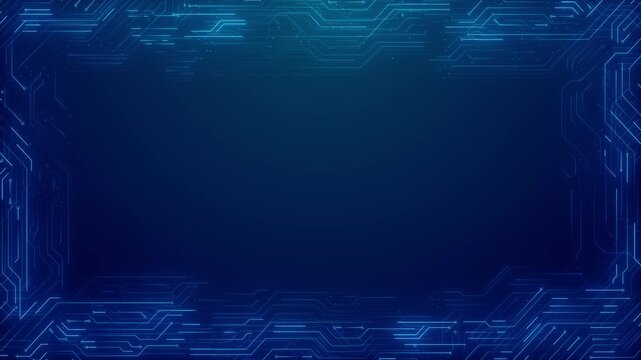 Digital HUD futuristic motion graphic element cyber Technology hologram frame border background. viewfinder element. Backdrop Holiday Tech Banner Template rectangle frame. Neon rectangle border.