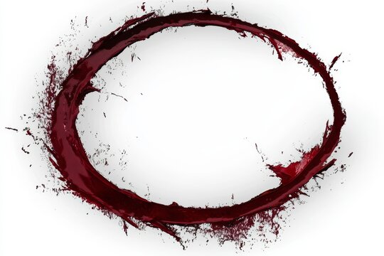 Artistic representation of dark red paint in a ring form.