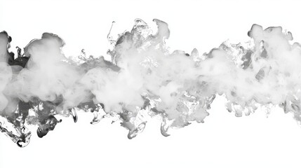 Obraz premium Ethereal white smoke with a heart silhouette.
