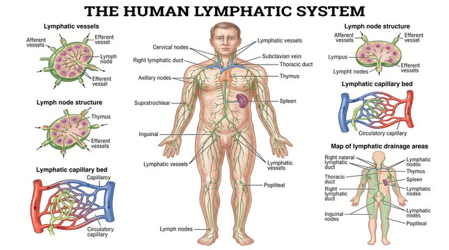 Understanding the intricate pathways of the human lymphatic system in colorful detail