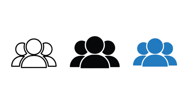 teamwork icon set minimalist design - Solid vector icons  - Clipart, sticker - icon set