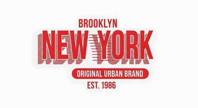 Brooklyn new york original urban brand est 1986 typography design isolated on white background