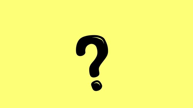 Single questions mark pop up animated video, questuin mark icon.
