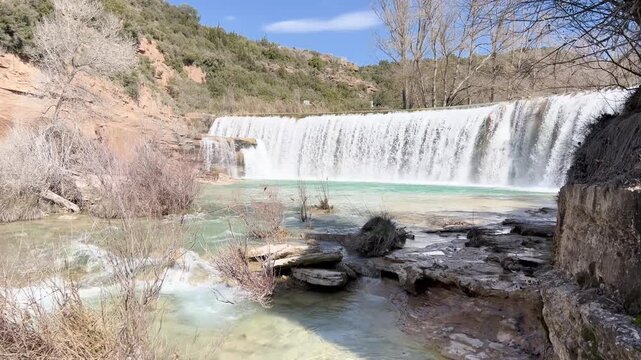 Beautiful Salto del Bierge waterfall in Guara, Spain