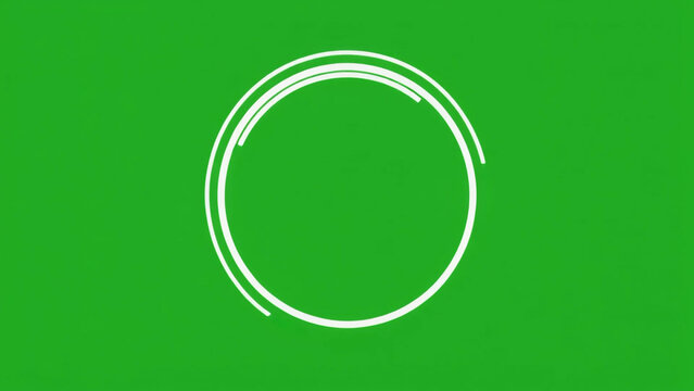 Animated white circle on green screen background for video editing and motion graphics