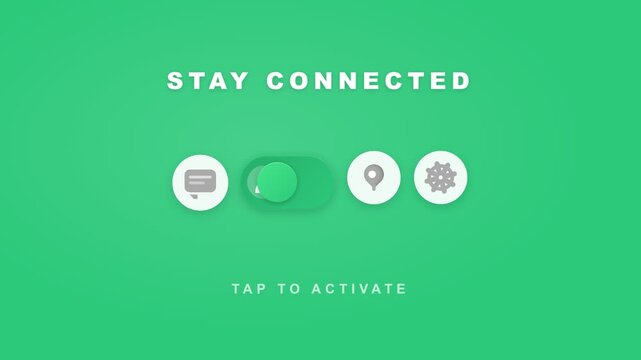 Minimalist UI Animation with Toggle Switch and Connection Icons for Social Media Application Interface