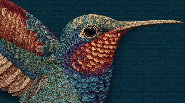 A vibrant hummingbird showcasing brilliant colors and intricate feather patterns.