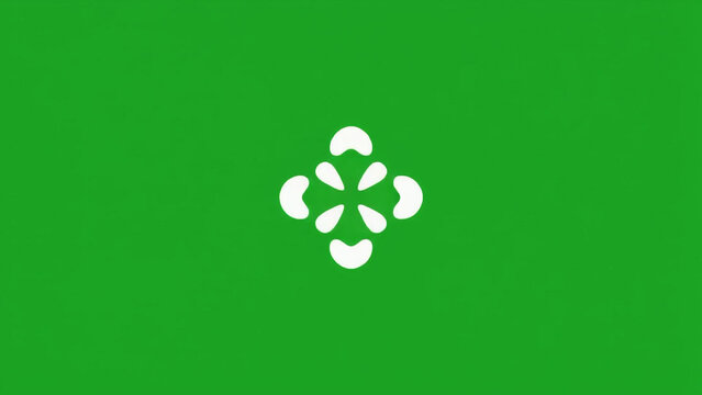 Abstract animation with rotating shapes on a green screen background for video editing