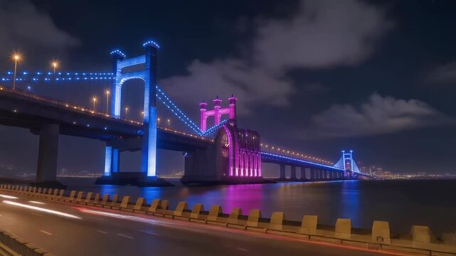 Ephemeral luminescence illuminates a monumental span