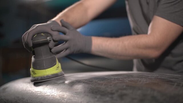  power tool. Carbon fiber. Slow motion video. . High quality 4k footage