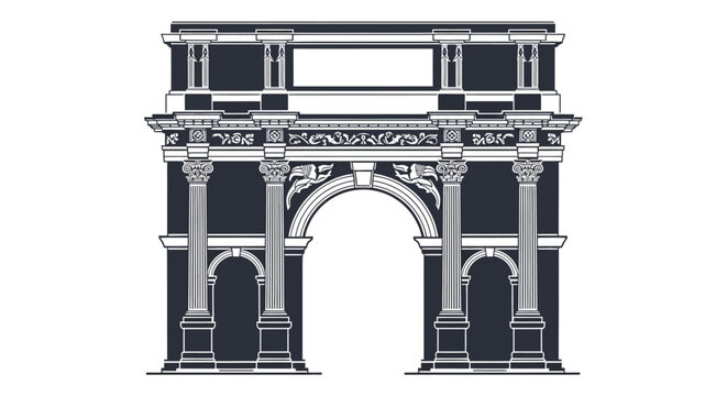 Architectural Monument with Columns and Arches.