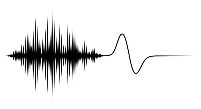 Sound wave pattern on white background.