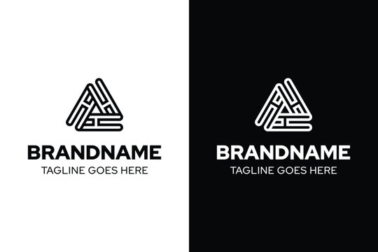 Letters H or HHH Triangle Logo, symbolizing stability, structure, and dynamic balance
