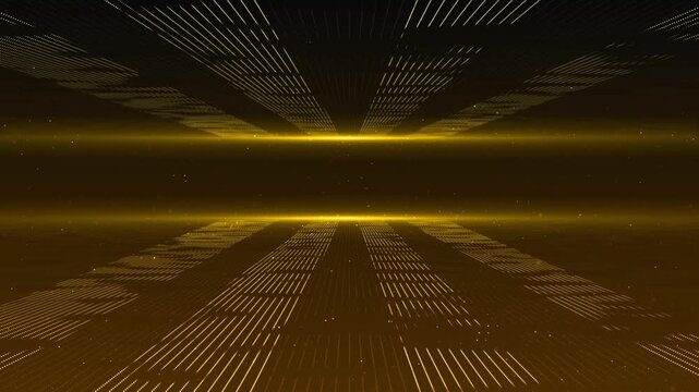 Golden particles shining stars dust bokeh flare glitter awards dust abstract background. Futuristic glittering stage spotlight lines shiny texture award ceremony Stage Scene Glitter Light Effects 3D